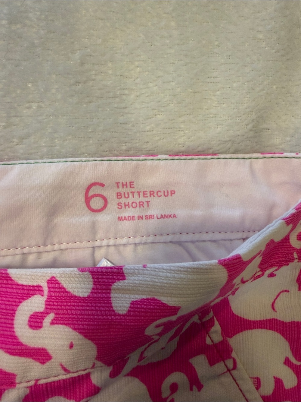 Lilly Pulitzer Pop Pink Tusk In Sun Buttercup Scallop Hem Shorts Elephant Print - Picture 4 of 8